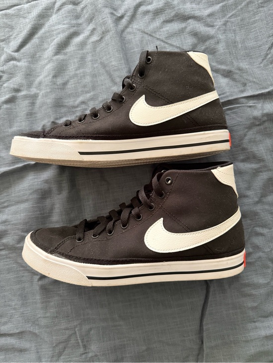 Nike Shoes - Nike Women’s High-Top Canvas Sneakers in Black and White